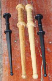 wooden and rubber daggers